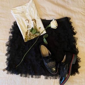 Black Tulle Mini Skirt